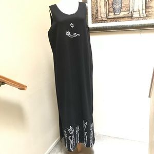 Vintage Cite Dress Cat Tails Black Size XL